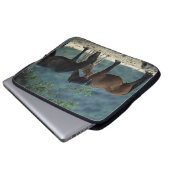 Wilde Mustang-Stute u. Fohlen Laptopschutzhülle (Vorne Knopf)