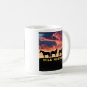 Wilde Mustangs am Horizont, Geschenk für Pferde, a Kaffeetasse (VorderseiteRechts)