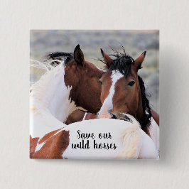 Wilde Mustangs aus dem Westen Button