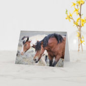 Wilde Mustangs aus dem Westen Karte (Gelbe Blume)