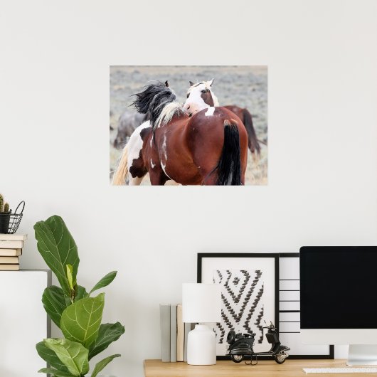 Wilde Mustangs aus dem Westen Poster (Heimbüro)