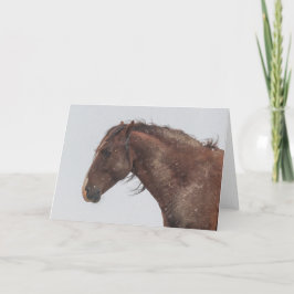 Wilde Mustangs in der Schneekarte Karte