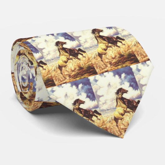 Wilde Mustangs Krawatte (Gerollt)