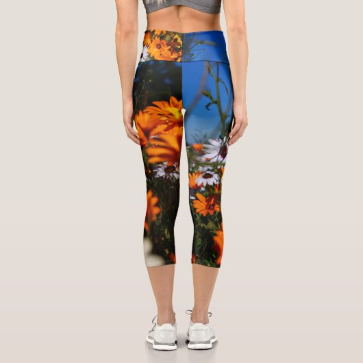 Wilde Namaqualand-Blume Capri Leggings (Rückseite)