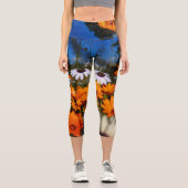 Wilde Namaqualand-Blume Capri Leggings (Vorderseite)