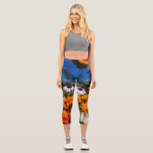 Wilde Namaqualand-Blume Capri Leggings (Vorderseite)