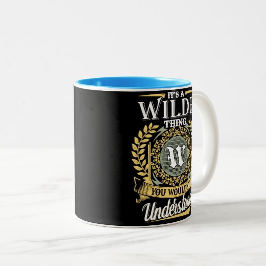 Wilde Name Zweifarbige Tasse (VorderseiteRechts)