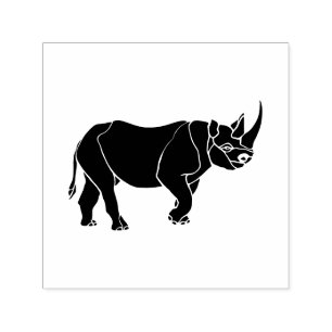 Wilde Nashorn-Silhouette Nur Bild Kein Text Permastempel