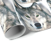 Wilde Natur der Wolf-Augen Tierdruck Geschenkpapier (Rolleneckpunkt)