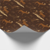 Wilde Natur Elche Vögel Dunkelbraune, rustikale Wä Geschenkpapier (Ecke)