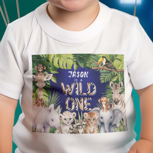 Wilde Navy, Jungle Safari Tiere, Baby 1. Baby T-shirt