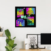 Wilde Neon Animals Poster (Heimbüro)