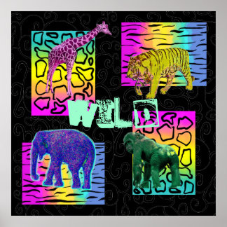 Wilde Neon Animals Poster