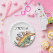 Wilde Niedliche Jungle Tiere Rainbow Geburtstag Pappteller (Party)
