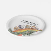 Wilde Niedliche Jungle Tiere Rainbow Geburtstag Pappteller (Schrägansicht)