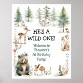 Wilde, Niedliche Waldtiere tragen Hirsche Poster (Vorne)