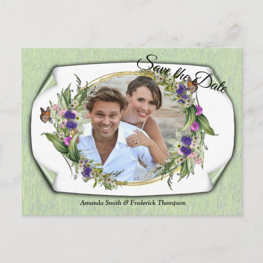 Wilde Öko-freundliche Frühlingsblumen - Ankündigun Ankündigungspostkarte (Vorderseite)