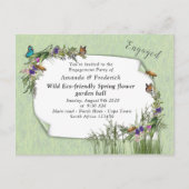 Wilde Öko-freundliche Frühlingsblumen Einladungspostkarte (Vorderseite)