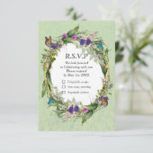 Wilde Öko-freundliche Frühlingsblumen RSVP Karte (Stehend Vorderseite)