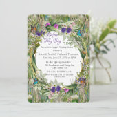 Wilde Öko-freundliche Gräser & Frühlingsblumen Einladung (Stehend Vorderseite)