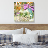 Wilde Öko-freundliche Gräser & Frühlingsblumen Leinwanddruck (Insitu (Schlafzimmer))