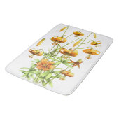 Wilde Orange Tigerlilien Botanische Kunst Badematte (Schrägansicht)