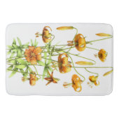 Wilde Orange Tigerlilien Botanische Kunst Badematte (Vorderseite)