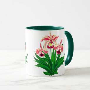 Wilde Orchideen - Coral Pink Orchids and Foliage Tasse