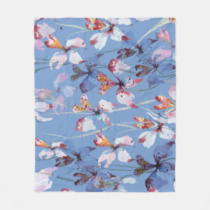 Wilde Orchideen-Eleganz: Watercolor Luxus Fleecedecke