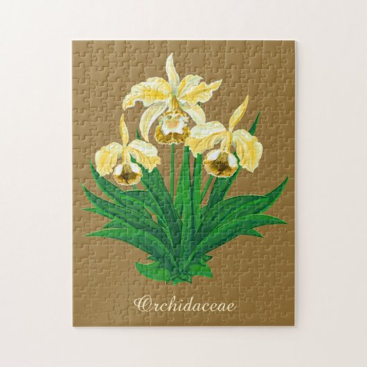 Wilde Orchideen - Goldene gelbe Orchideen und Foli Puzzle (Vertikal)