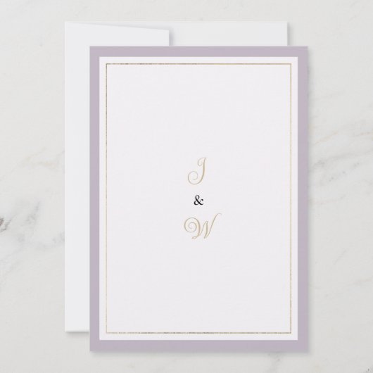 Wilde Orchideen-Hochzeit in Lavendel Einladung (Rückseite)