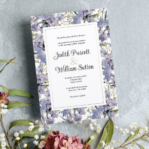 Wilde Orchideen-Hochzeit in Lavendel Einladung