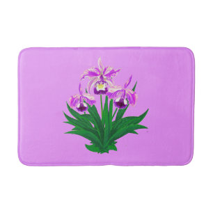 Wilde Orchideen - Lila Orchideen und Foliage Badematte