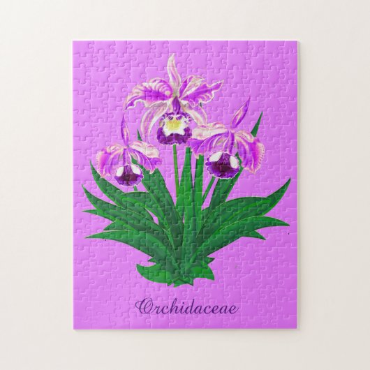 Wilde Orchideen - Lila Orchideen und Foliage Puzzle (Vertikal)