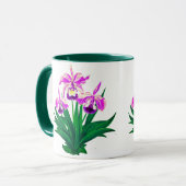 Wilde Orchideen - Lila Orchideen und Foliage Tasse (Vorderseite Links)