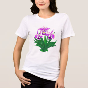 Wilde Orchideen - Lila Orchideen und Foliage Tri-Blend Shirt