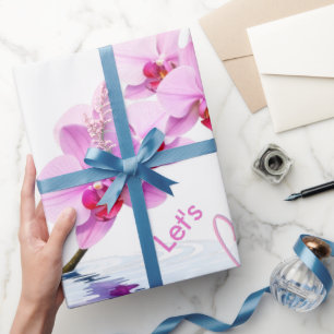 Wilde Orchideenblüten Geburtstag / Große Blume Geschenkpapier