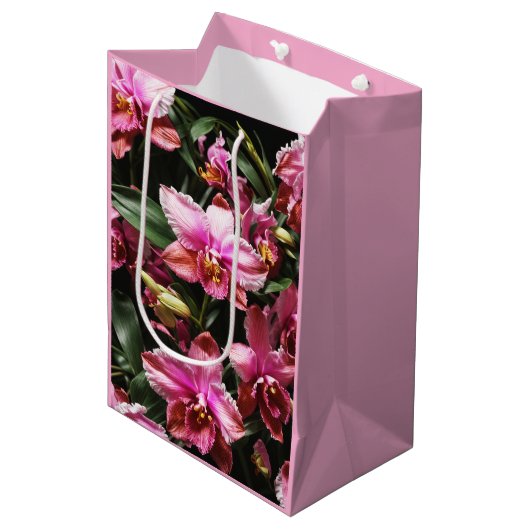 Wilde Orchids Geschenktasche Mittlere Geschenktüte (Vorderseite Schrägansicht)