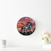 Wilde Paint Horse Wall Clock Runde Wanduhr (Zuhause)
