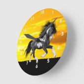Wilde Paint Horse Wall Clock Runde Wanduhr (Winkel)