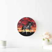 Wilde Paint Horse Wall Clock Runde Wanduhr (Zuhause)