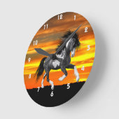 Wilde Paint Horse Wall Clock Runde Wanduhr (Winkel)