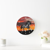 Wilde Paint Horse Wall Clock Runde Wanduhr (Zuhause)