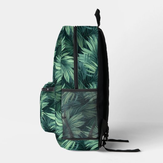 Wilde Palmendschungelmuster mit Namen Bedruckter Rucksack (Rechts)