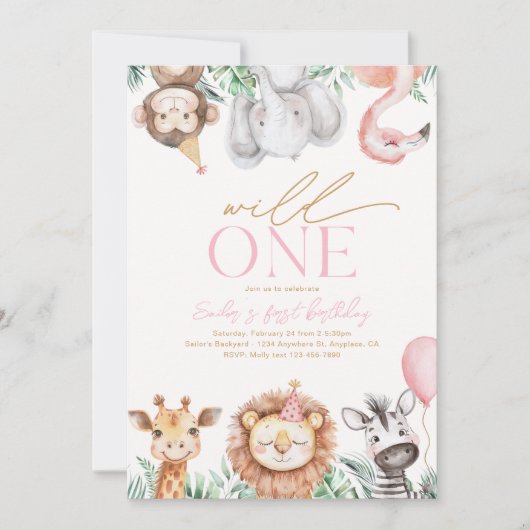Wilde Party Einladung bei Mädchen (Vorderseite)