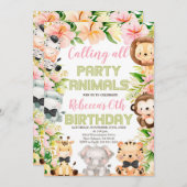 Wilde Party Geburtstag, jedes Alter, Safari Einladung (Vorne/Hinten)