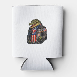 Wilde patriotische Alligator-Biker-Lederjacke St Dosenkühler
