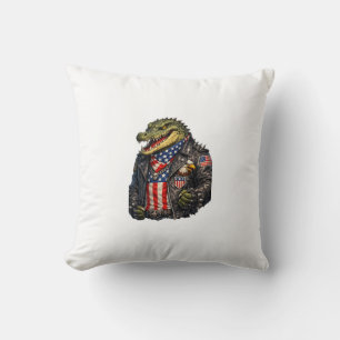 Wilde patriotische Alligator-Biker-Lederjacke St Kissen