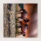 Wilde Pferde Abenteuer am See Puzzle (Horizontal)