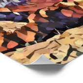 Wilde Pferde abstrakter tierischer Western Poster (Ecke)